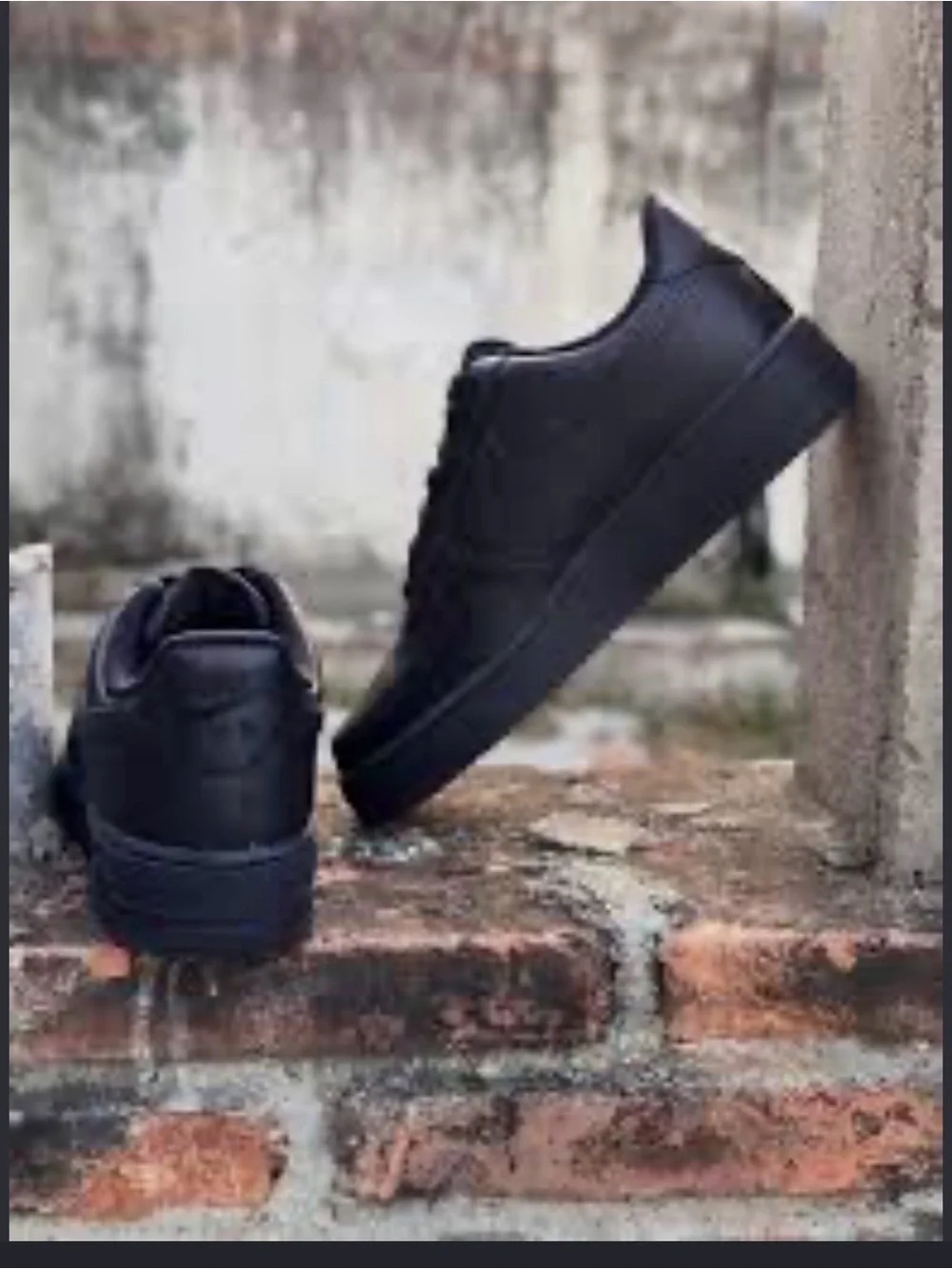 Men's Air Force 1 Matte Black Low-Top Lace-Up Sneakers